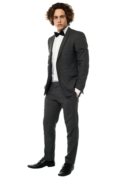 Handsome young groom, full length portrait — Stock Photo, Image