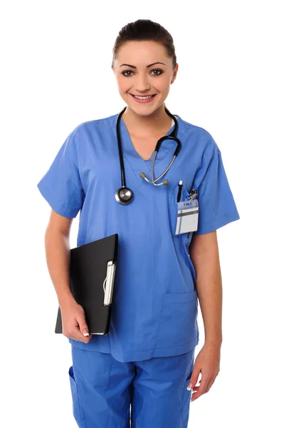 Jovem alegre médico feminino — Fotografia de Stock