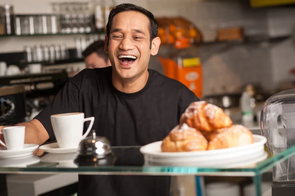 Happy staff at restaurant — Stock Photo, Image