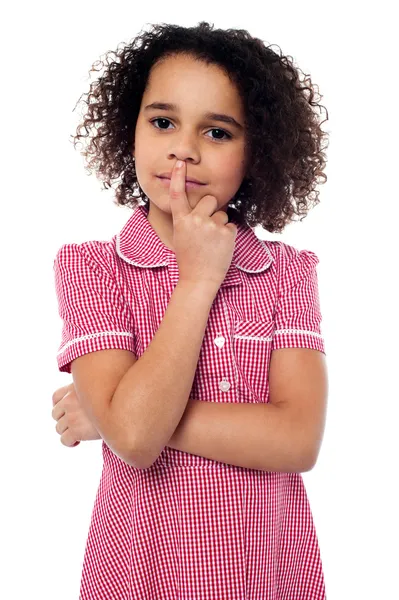 Pretty african american gesturing silence — Stock Photo, Image