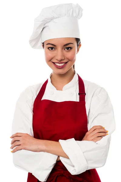 Retrato de chef feminino confiante — Fotografia de Stock