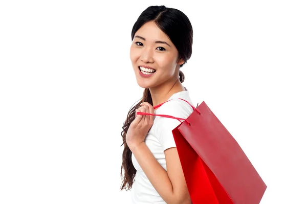 Shopaholic attractive asian girl — Stock Photo, Image