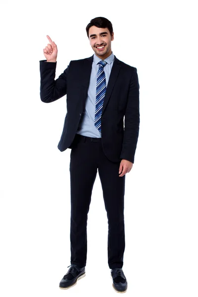 Full length portrait of cheerful businessman — Stock Photo, Image