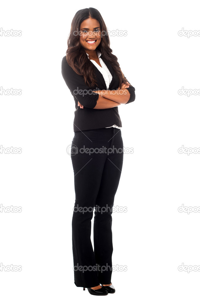 Young confident mixed latin businesswoman