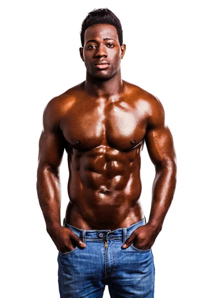 Shirtless strong man posing in style — Stock Photo, Image