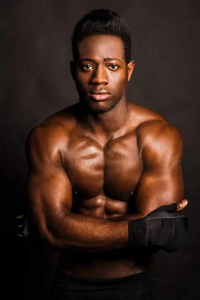 Duro boxeador oponente africano — Foto de Stock