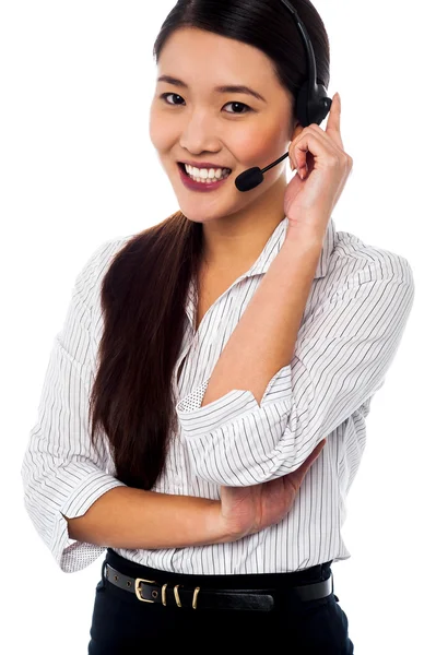 Personale di assistenza clienti femminile al vostro servizio — Foto Stock