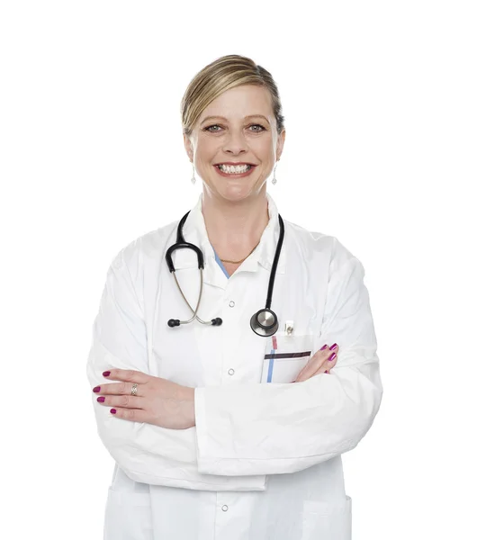 Attractive female physician in uniform — Stock Photo, Image