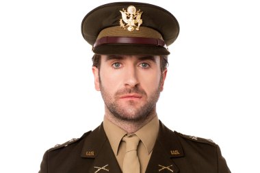 Genç gururlu Amerikan askeri subay