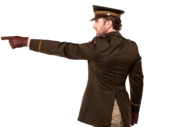 American soldier pointing at something clipart
