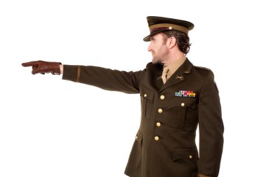 Military personnel pointing away clipart