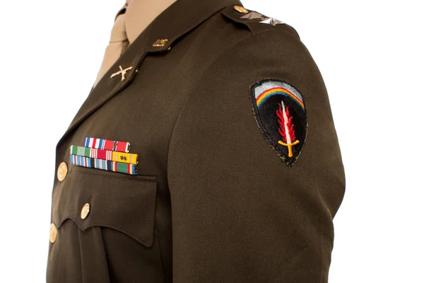 Cropped image of US military captain — Zdjęcie stockowe