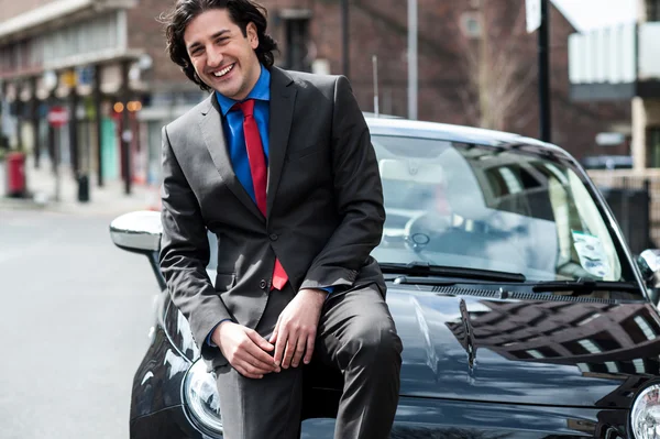 Handsome corporate man posing casually — Stock Photo, Image