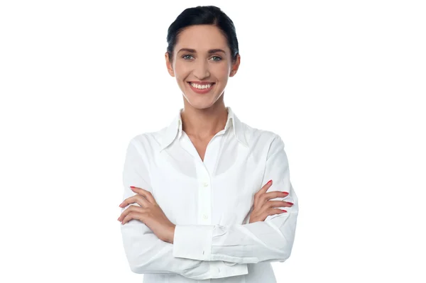 Mujer de negocios confiada sonriendo —  Fotos de Stock