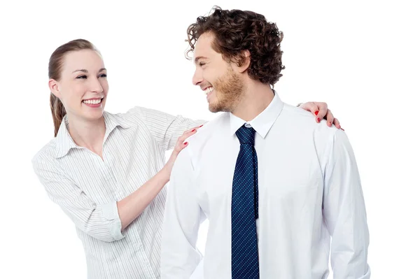 Playful business colleagues having fun — Stock Photo, Image