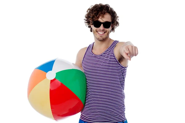 Sind Sie bereit für einen Beachball Spiel? — Stockfoto