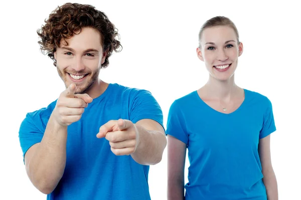 Joyous young couple having fun — Stock Photo, Image