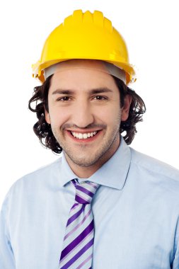 bir erkek inşaat işçisi portresi