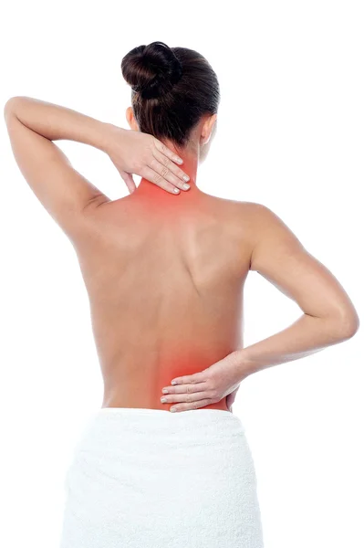 Woman having body pain — Stock Photo, Image