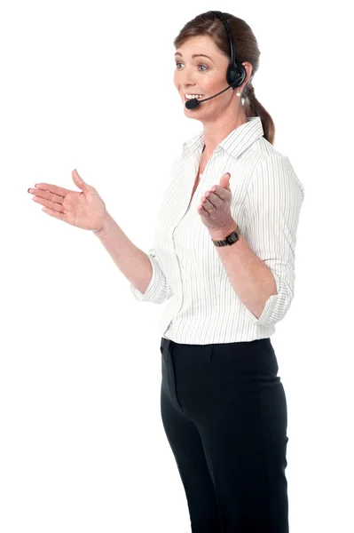 Female customer support executive — Stock Photo, Image