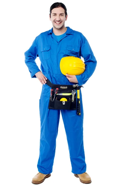 Sonriente joven trabajador de la construcción —  Fotos de Stock