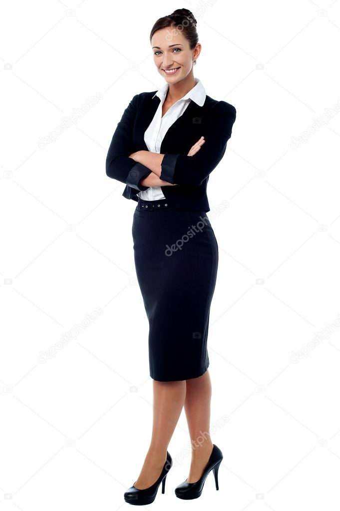 Confident smiling corporate woman