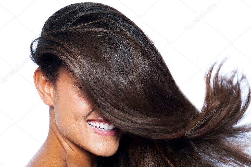 Lady's face covered with long straight hair Stock Photo by ©stockyimages 30788297 Lady's face covered with long straight hair Stock Photo by ©stockyimages 30788297