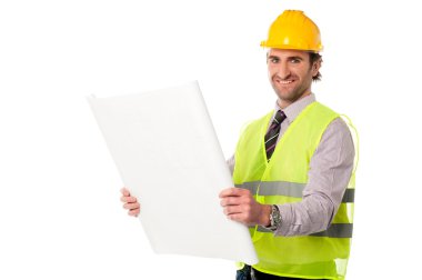 erkek inşaat işçisi holding blueprint