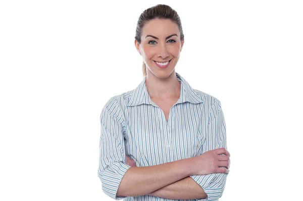 Mujer de negocios sonriente de confianza — Foto de Stock