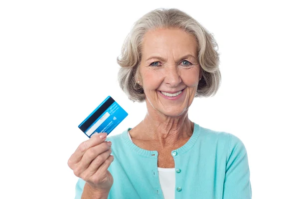 Låt oss handla med mitt kreditkort. — Stockfoto