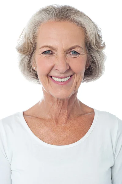 Casual aged woman posing for camera — Stock Photo, Image