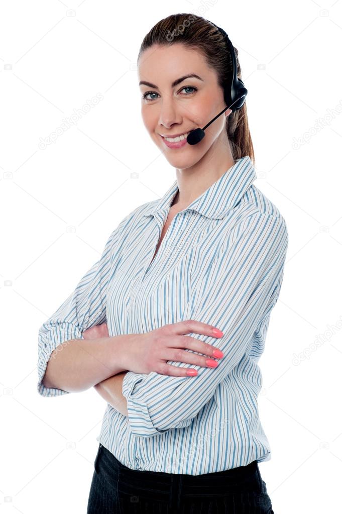 Female tech support executive