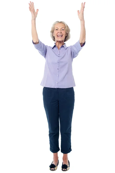 Excited pretty aged lady — Stock Photo, Image