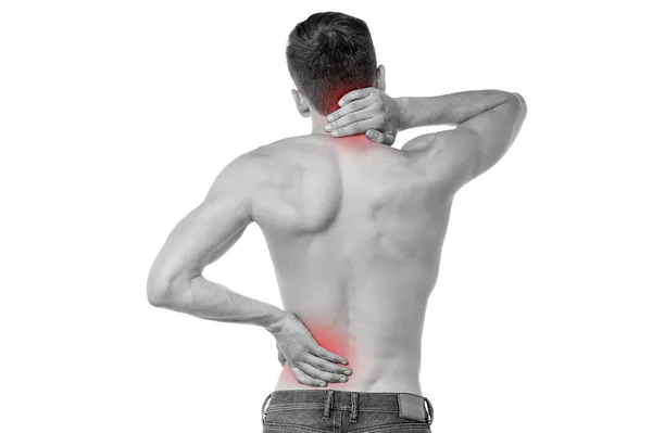 Sports injury pain towards back — Stock Photo, Image