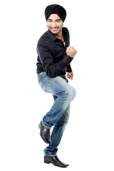 Smart excited man celebrating his victory — Stock Photo, Image