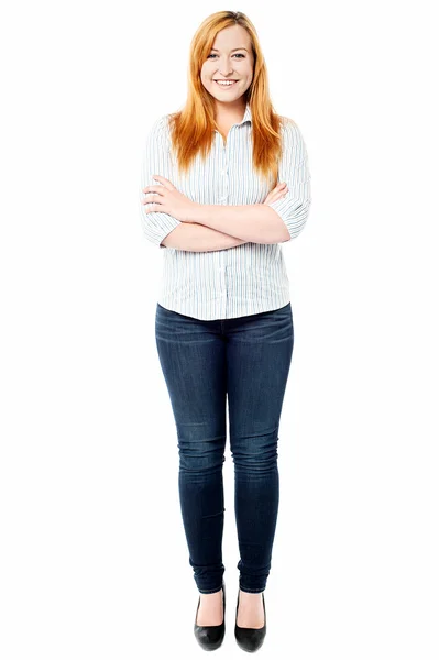 Confident young pretty trendy girl — Stock Photo, Image