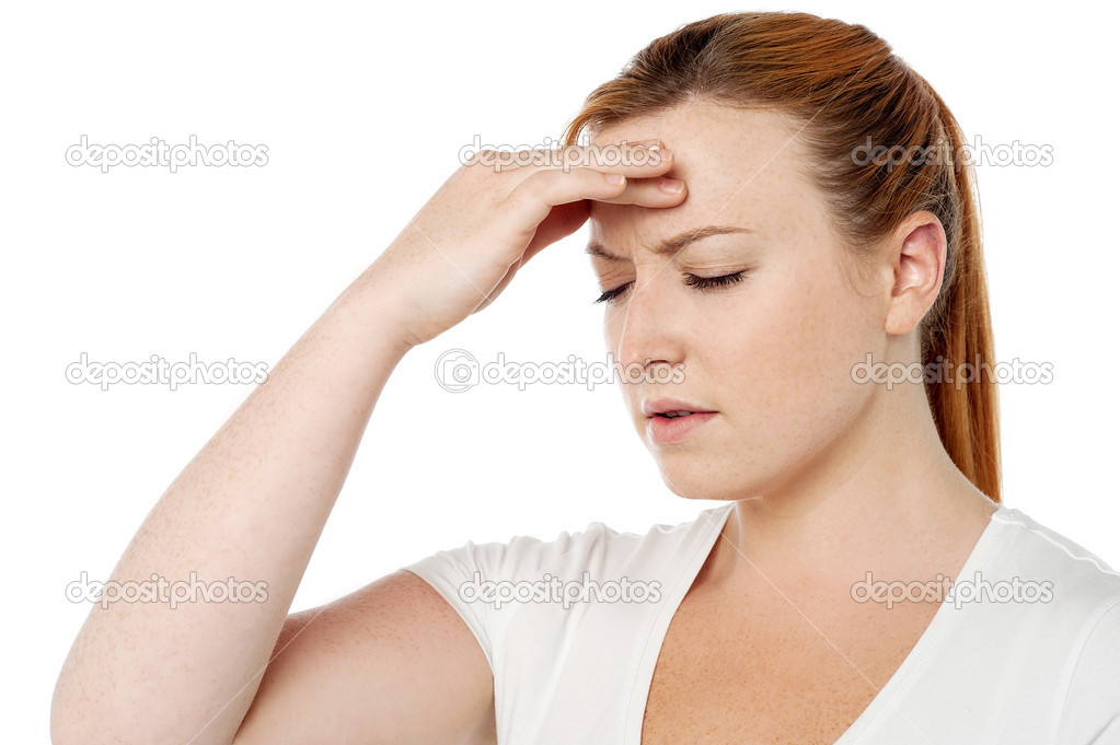 Woman having severe headache