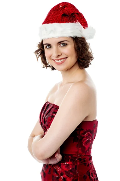 Attractive young female santa Royalty Free Stock Images