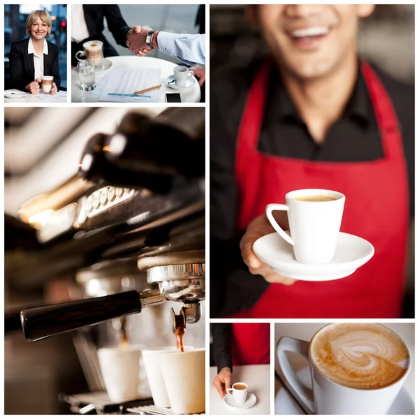 Cappuccino collage — Stock Photo, Image