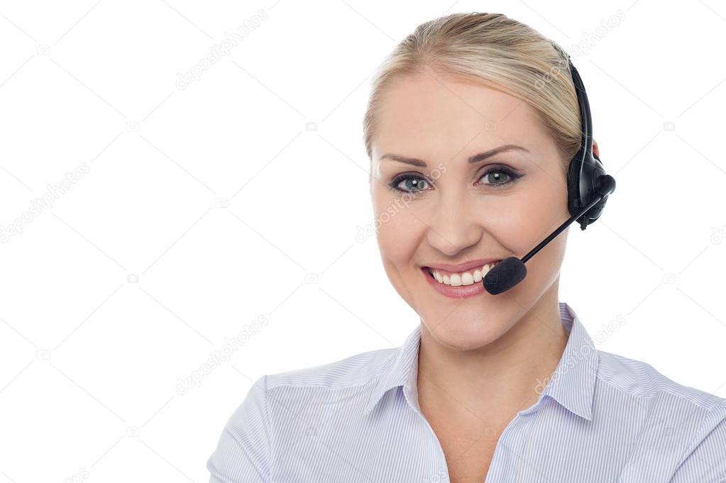 Portrait of female customer support executive
