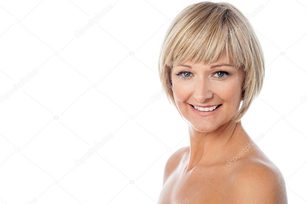 Attractive middle aged bared woman