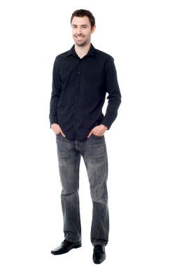 trendy geçici işçi olarak şık adam