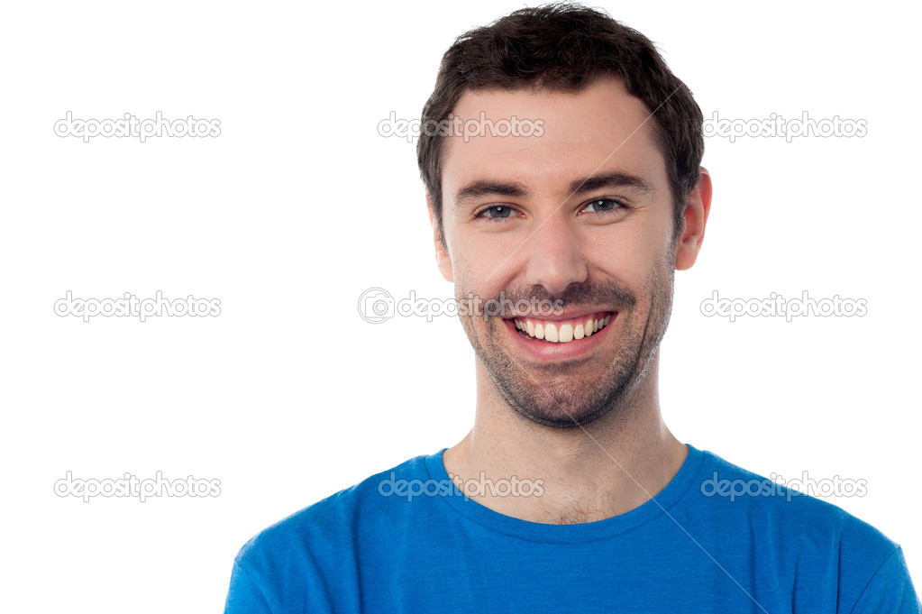 Smiling handsome guy isolated over white