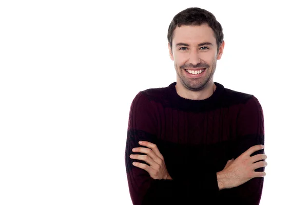 Handsome young guy, arms crossed. — Stock Photo, Image