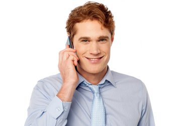 gülümseyen Yöneticisi istemci ile iletişim