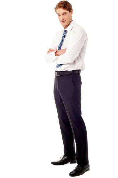 Hombre ejecutivo de negocios posando con actitud — Foto de Stock