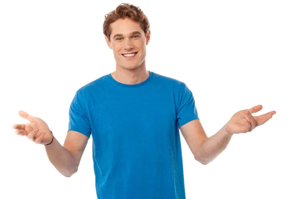 Casual shot of cool young smiling guy — Stock Photo, Image