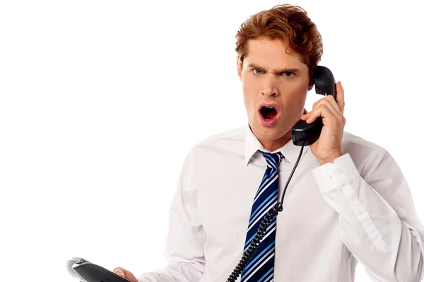 Angry business professional yelling — Stock Photo, Image