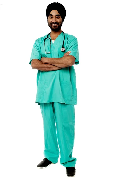 Friendly male doctor, full length portrait. — Stock Photo, Image