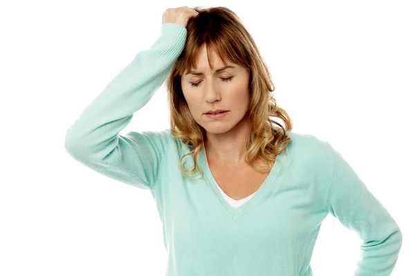 Woman having severe headache — Stock Photo, Image